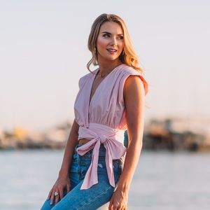 ZARA Wrap Side Tie Top